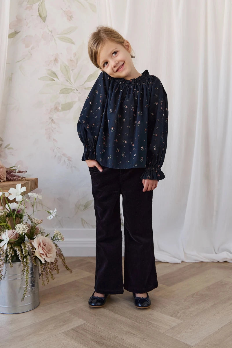Organic Cotton Acacia Blouse - Eloise Navy - Jamie Kay Tops sold by Rosebud & Jo