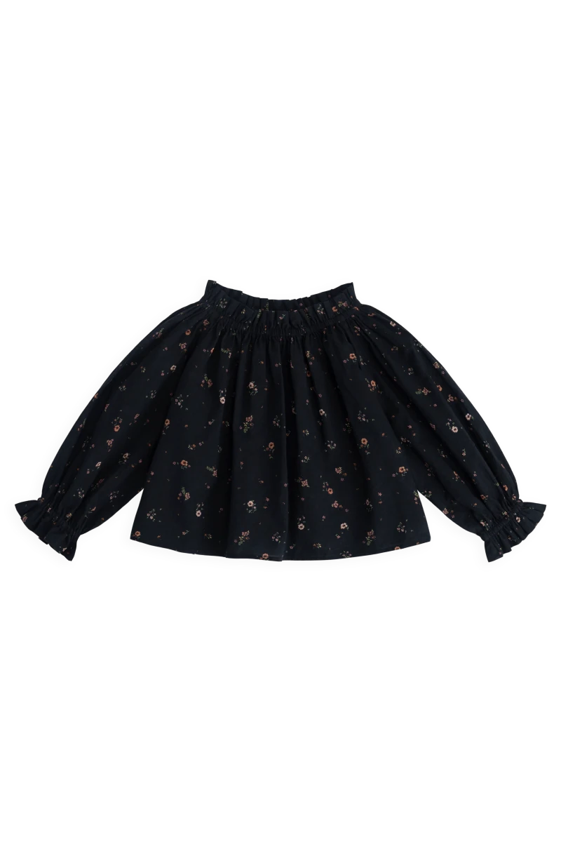 Organic Cotton Acacia Blouse - Eloise Navy - Jamie Kay Tops sold by Rosebud & Jo