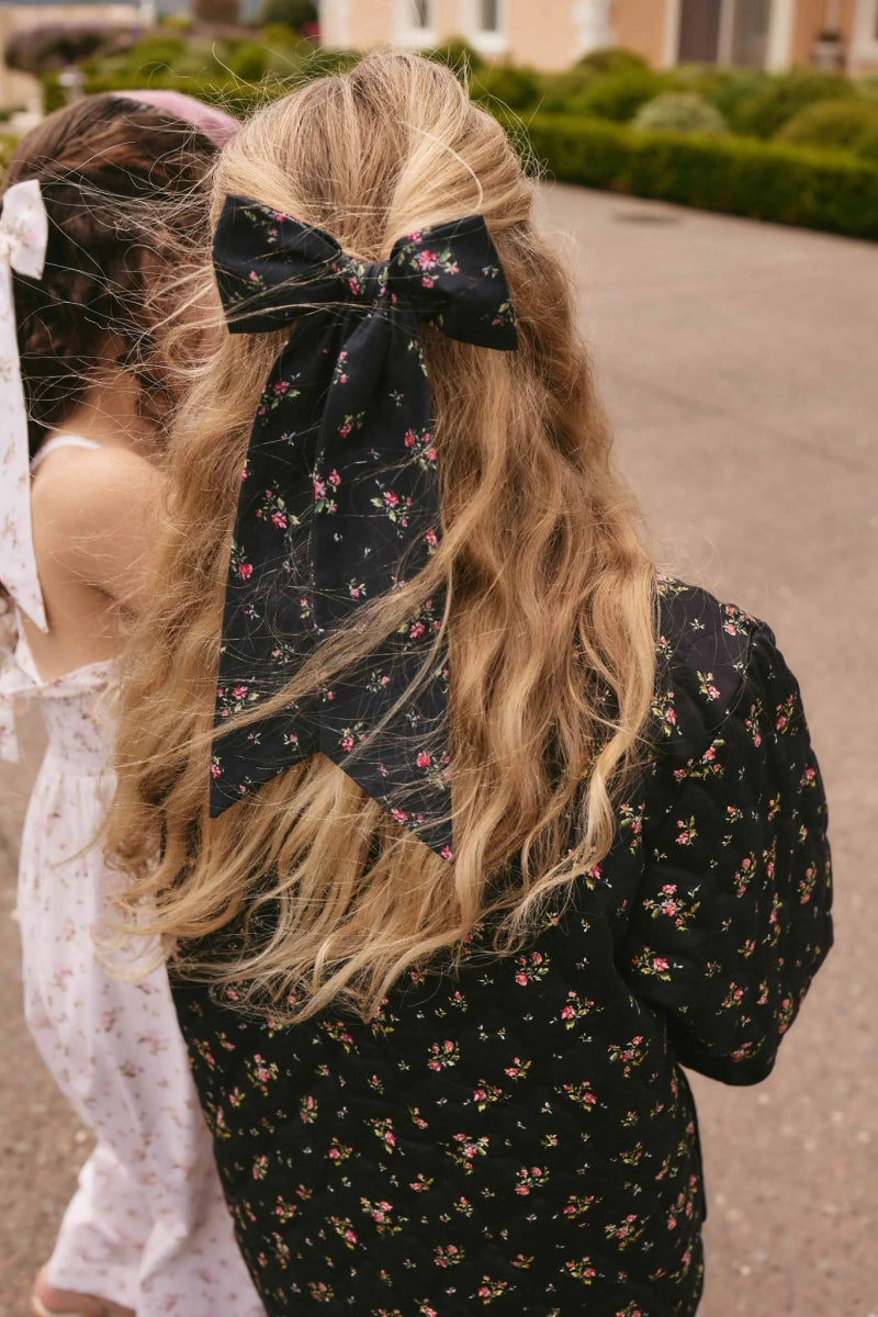 Organic Cotton Alora Bow - Bianca Noir - Jamie Kay Hair Accessory sold by Rosebud & Jo