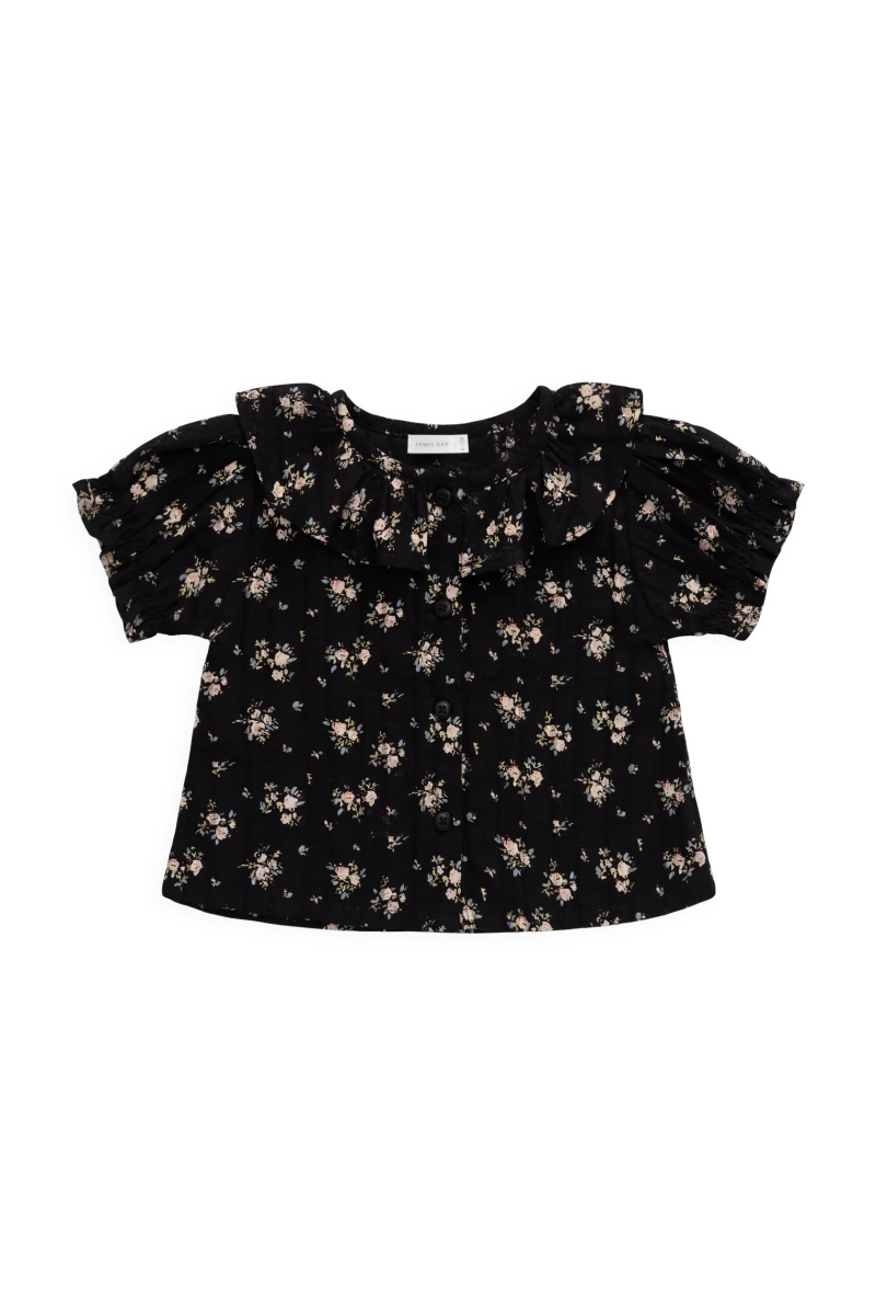 Organic Cotton Alora Top - Cassie Caviar - Jamie Kay Tops sold by Rosebud & Jo