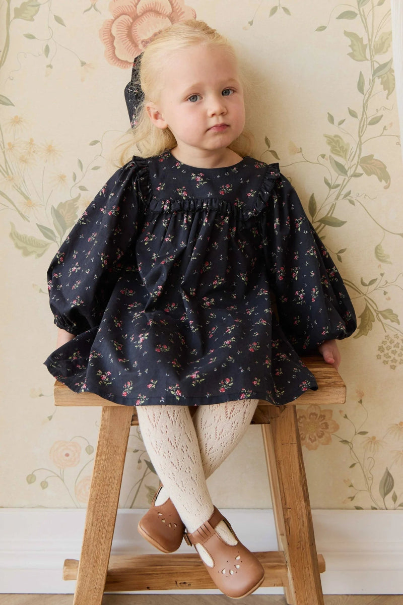 Organic Cotton Amira Dress - Bianca Noir - Jamie Kay Baby & Toddler Clothing sold by Rosebud & Jo