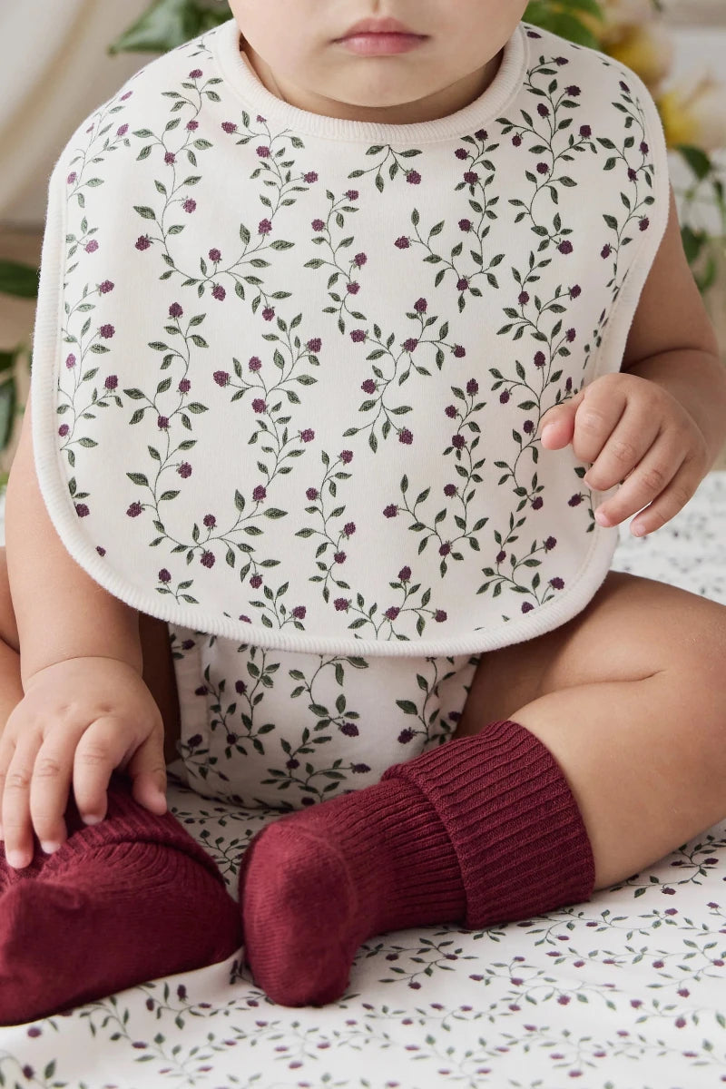 Organic Cotton Bib - Mulberries - Jamie Kay Feeding sold by Rosebud & Jo