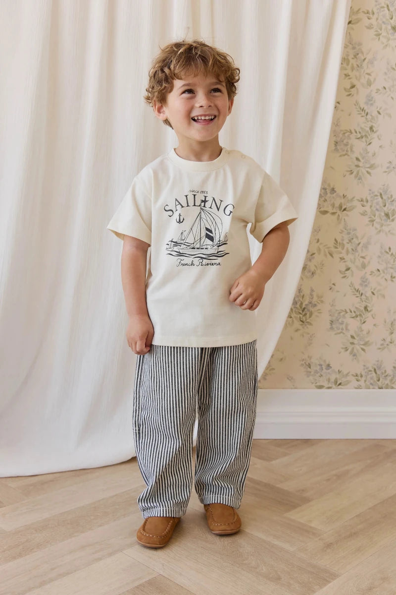 Organic Cotton Bjorn Tee - French Riviera Eclipse - Jamie Kay Tops sold by Rosebud & Jo