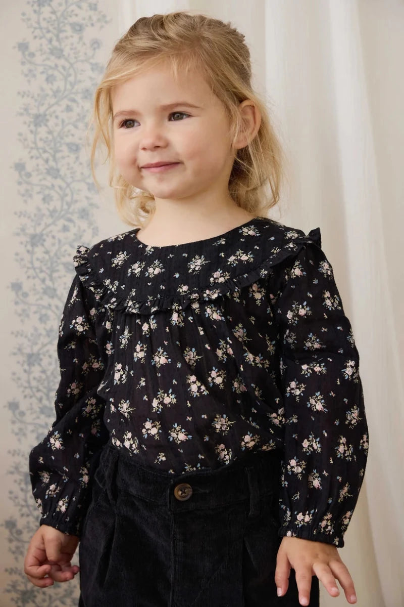 Organic Cotton Caroline Blouse - Cassie Caviar - Jamie Kay Tops sold by Rosebud & Jo