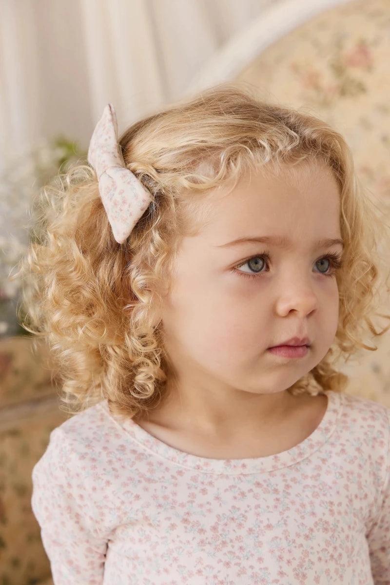 Organic Cotton Desiree Bow - Posy Milk - Jamie Kay Hair Accessories sold by Rosebud & Jo