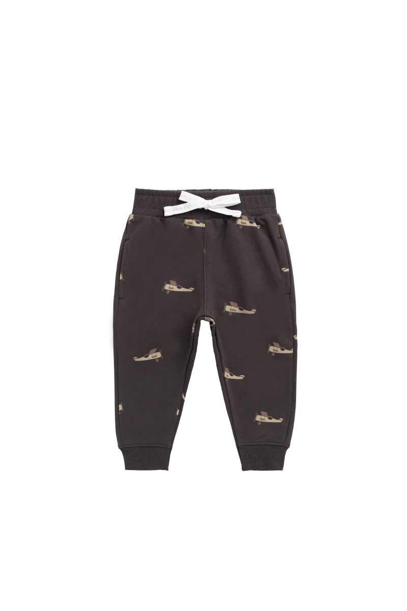 Organic Cotton Dominic Track Pant - Pilot Planes Bistre - Jamie Kay Baby & Toddler Clothing sold by Rosebud & Jo