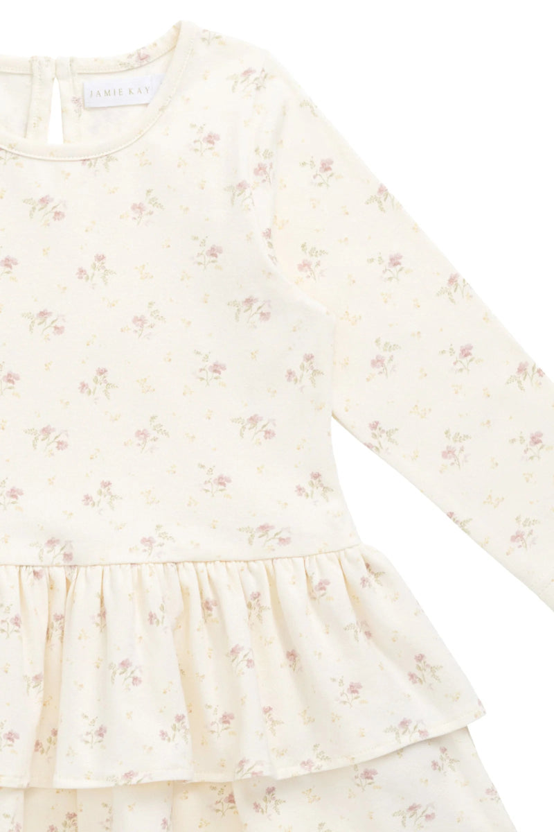 Organic Cotton Fayette Dress - Thelma Parchment - Jamie Kay Baby & Toddler Clothing sold by Rosebud & Jo