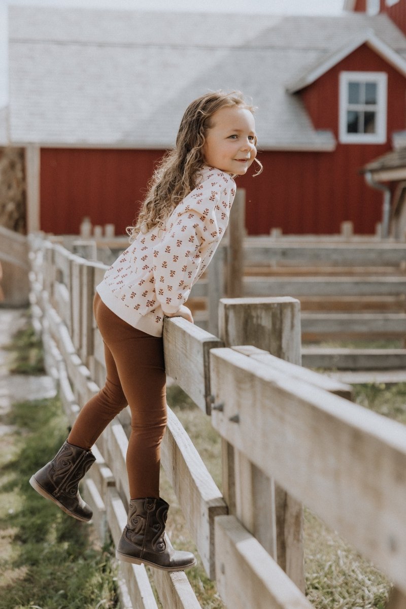 Organic Cotton Leggings in Cappucino - Dear Hayden Baby & Toddler Clothing sold by Rosebud & Jo