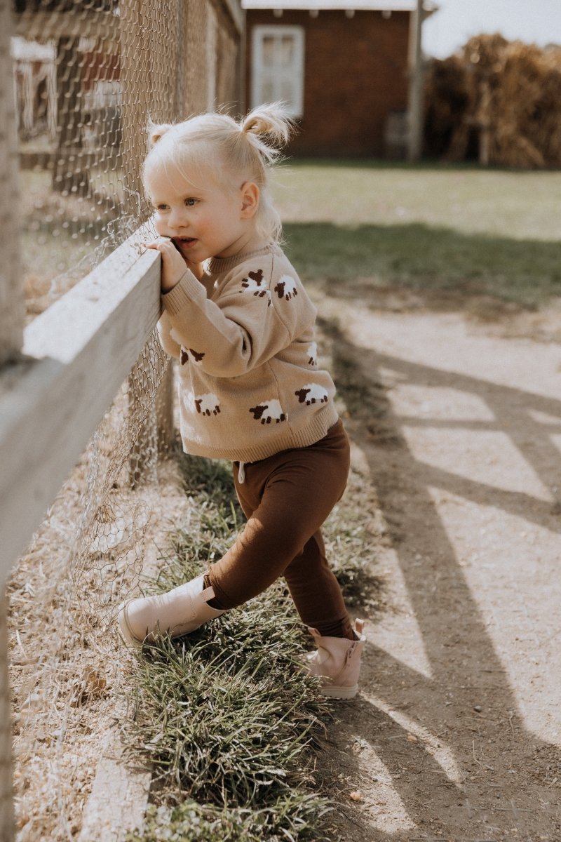 Organic Cotton Leggings in Cappucino - Dear Hayden Baby & Toddler Clothing sold by Rosebud & Jo