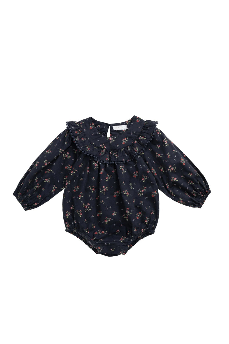 Organic Cotton Malia Playsuit - Bianca Noir - Jamie Kay Baby & Toddler Clothing sold by Rosebud & Jo
