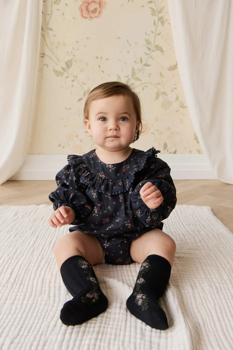 Organic Cotton Malia Playsuit - Bianca Noir - Jamie Kay Baby & Toddler Clothing sold by Rosebud & Jo
