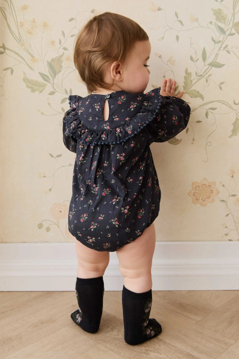 Organic Cotton Malia Playsuit - Bianca Noir - Jamie Kay Baby & Toddler Clothing sold by Rosebud & Jo
