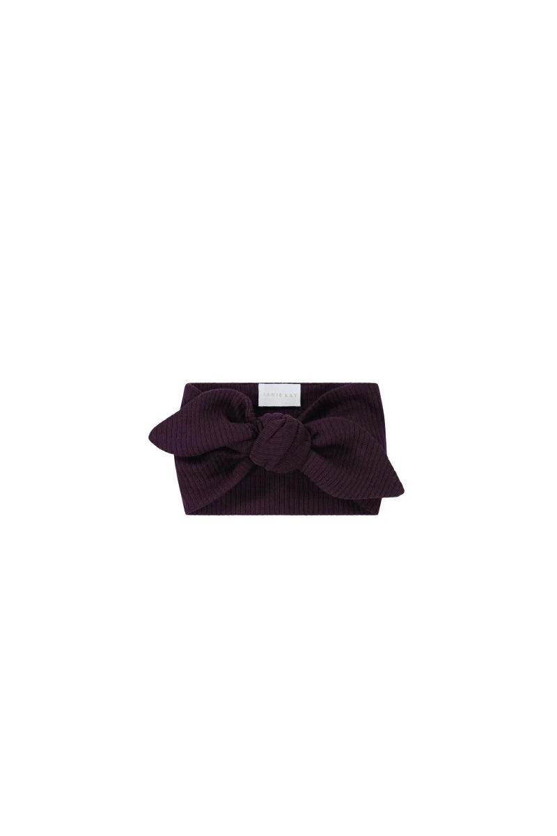 Organic Cotton Modal Headband in Fig - Rosebud & Jo sold by Rosebud & Jo