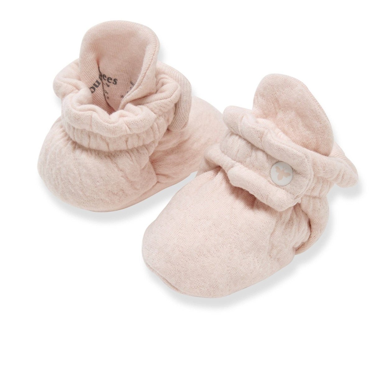 Organic Cotton Quilted Bee Baby Booties - Ranunculus - Burt's Bees Baby Shoes sold by Rosebud & Jo