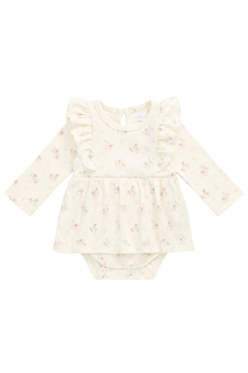 Organic Cotton Vivienne Playsuit - Thelma Parchment - Jamie Kay Baby & Toddler Clothing sold by Rosebud & Jo