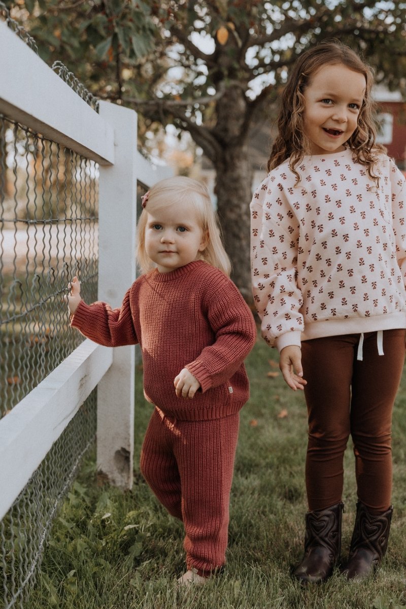 Organic French Terry Sweatshirt in Wild Rose - Dear Hayden Baby & Toddler Clothing sold by Rosebud & Jo