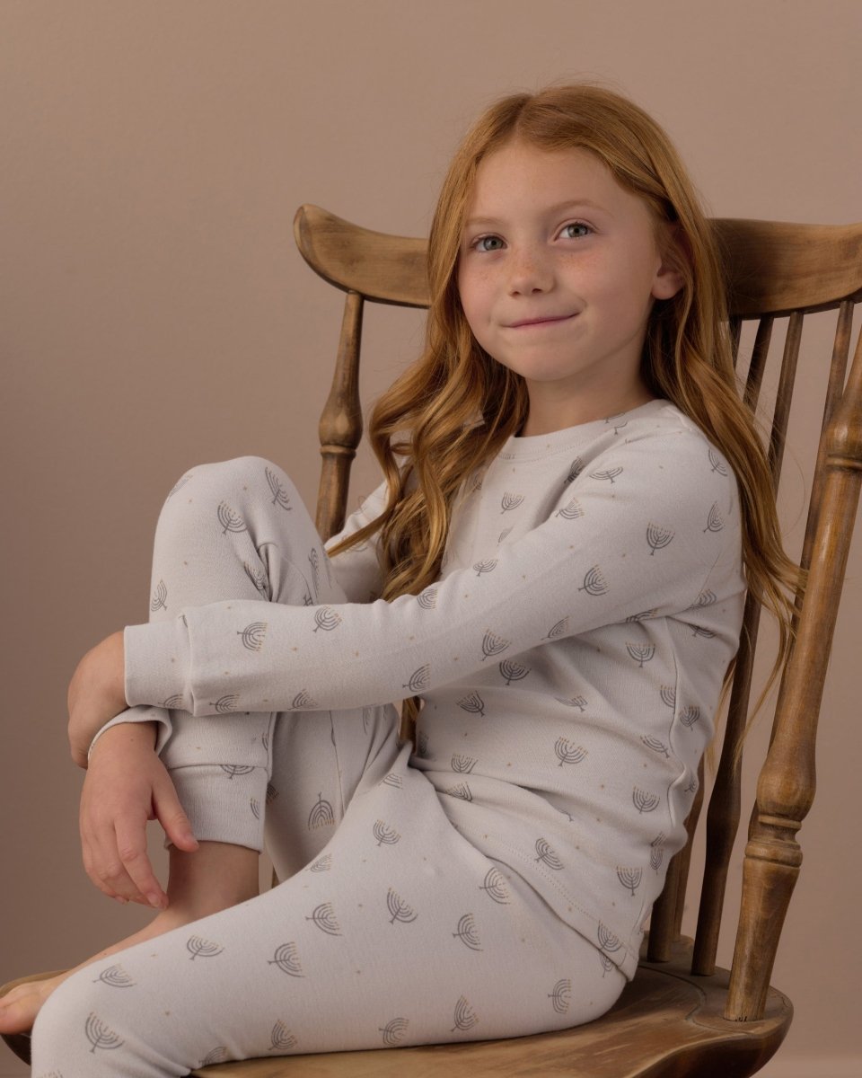 Organic Long Sleeve Pajama Set Hanukkah - Rylee + Cru Pajamas sold by Rosebud & Jo