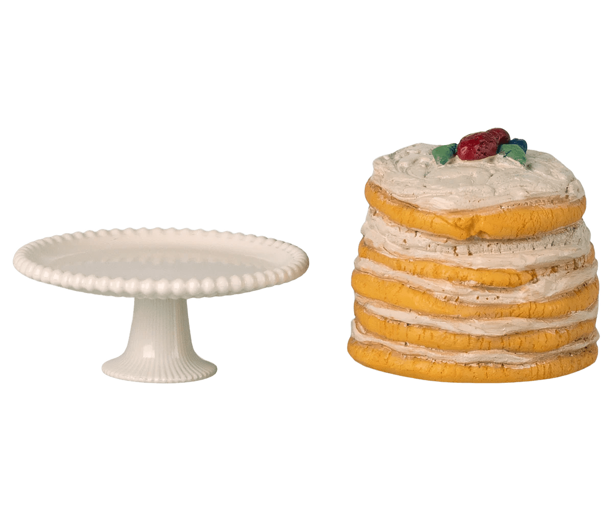 Party cake and cake stand, Mouse - Maileg Toys sold by Rosebud & Jo