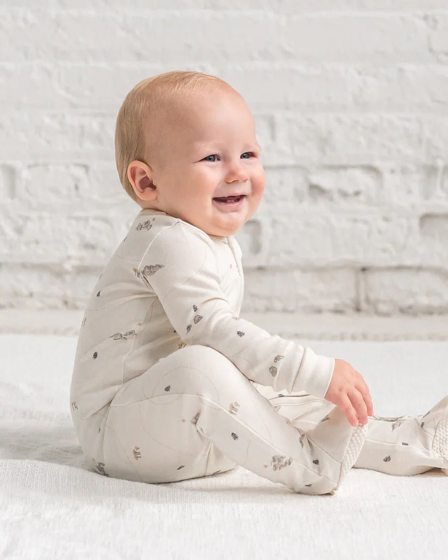 Peyton Zipper Sleeper - Hiking/Pine - Colored Organics Baby & Toddler Clothing sold by Rosebud & Jo