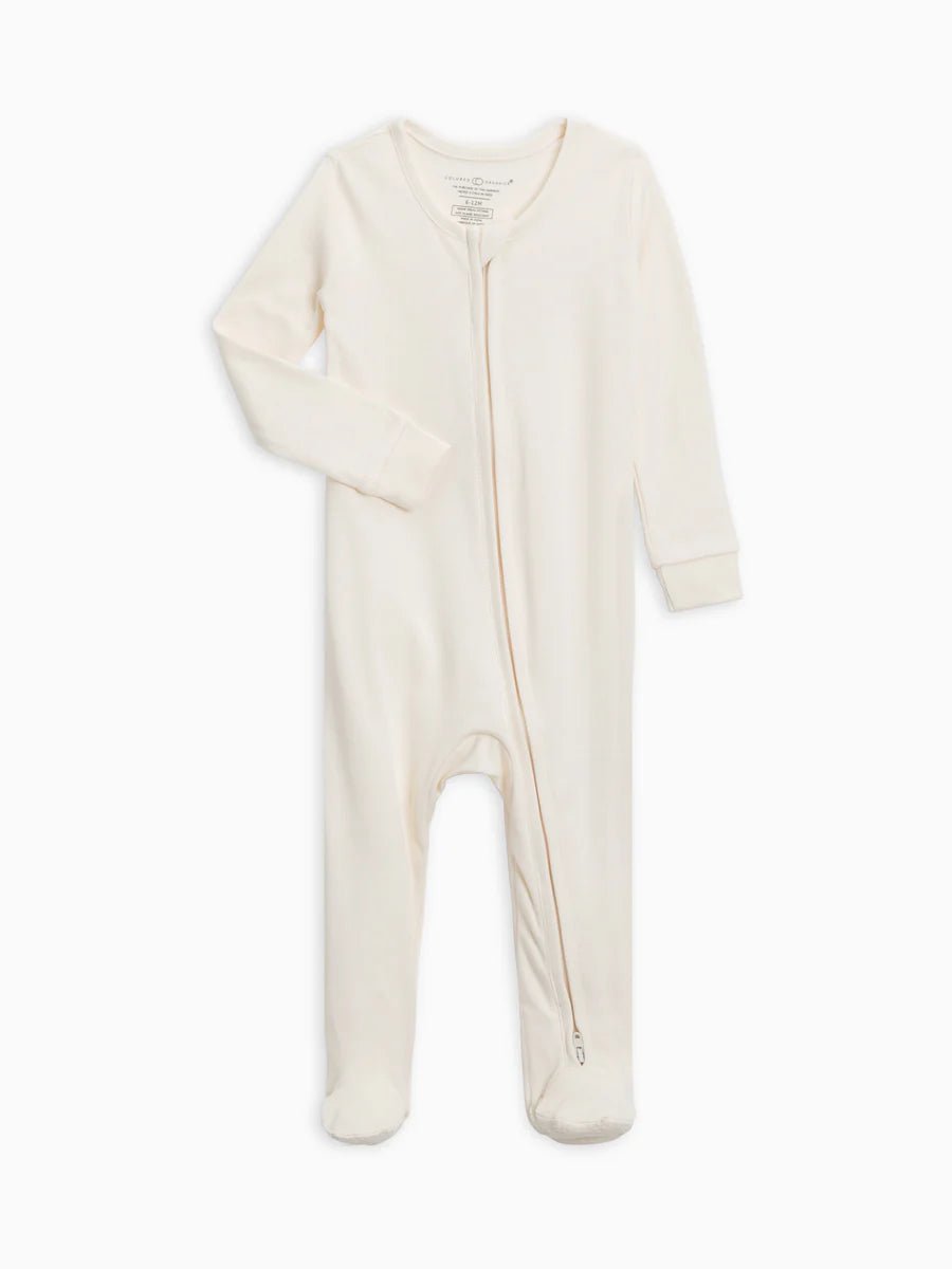 Peyton Zipper Sleeper in Ivory - Colored Organics Baby & Toddler Clothing sold by Rosebud & Jo
