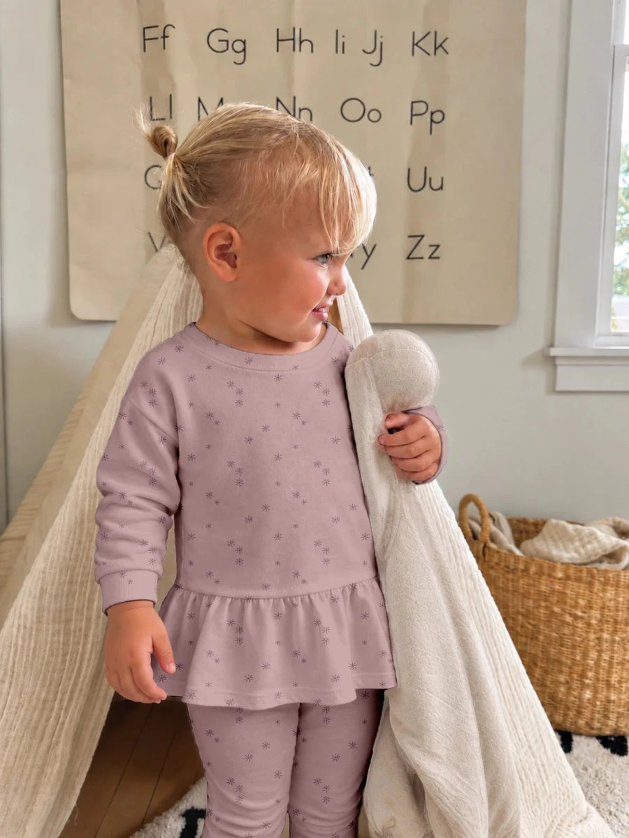 Pink Ruffled Sweatsuit Set - gunamuna Baby & Toddler Clothing sold by Rosebud & Jo