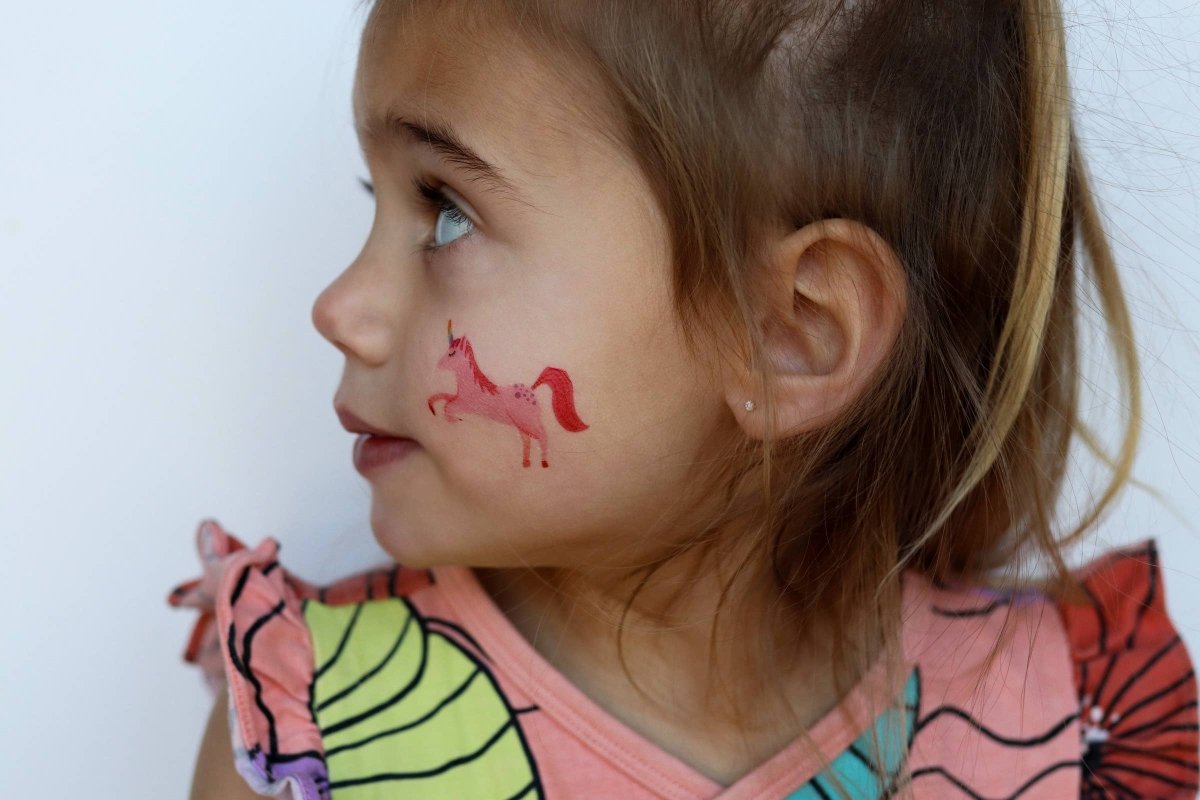 Pink Unicorn Temporary Tattoos for Kids - Saint & Company Toys sold by Rosebud & Jo