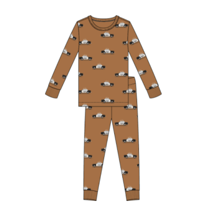 Police Car Pajama Set - Petite Lem Baby & Toddler Clothing sold by Rosebud & Jo