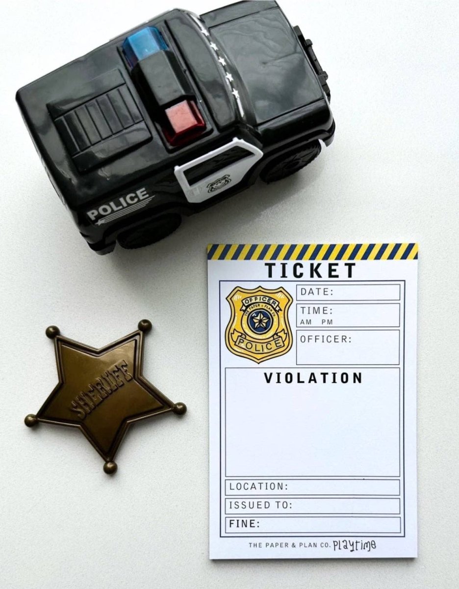 Police Ticket Violation Playtime Pad - The Paper and Plan Co. Toys sold by Rosebud & Jo