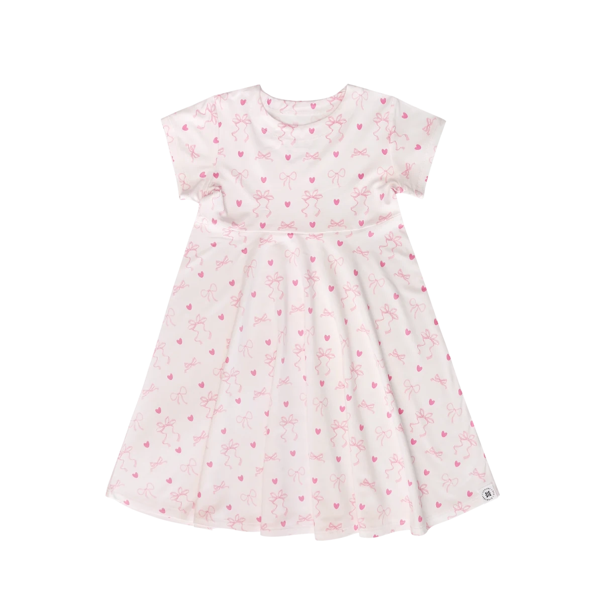 Precious Bows Cap Sleeve Swirly Girl Dress - Sweet Bamboo Dresses sold by Rosebud & Jo