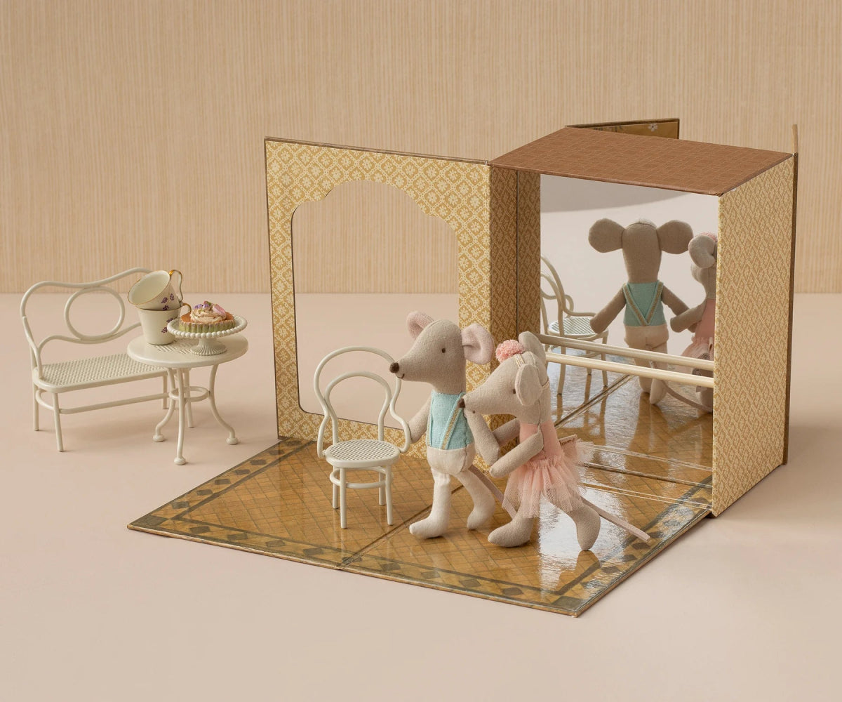 PREORDER - Ballet Mice in Dance Studio, Little Sister and Brother - Maileg Toy sold by Rosebud & Jo