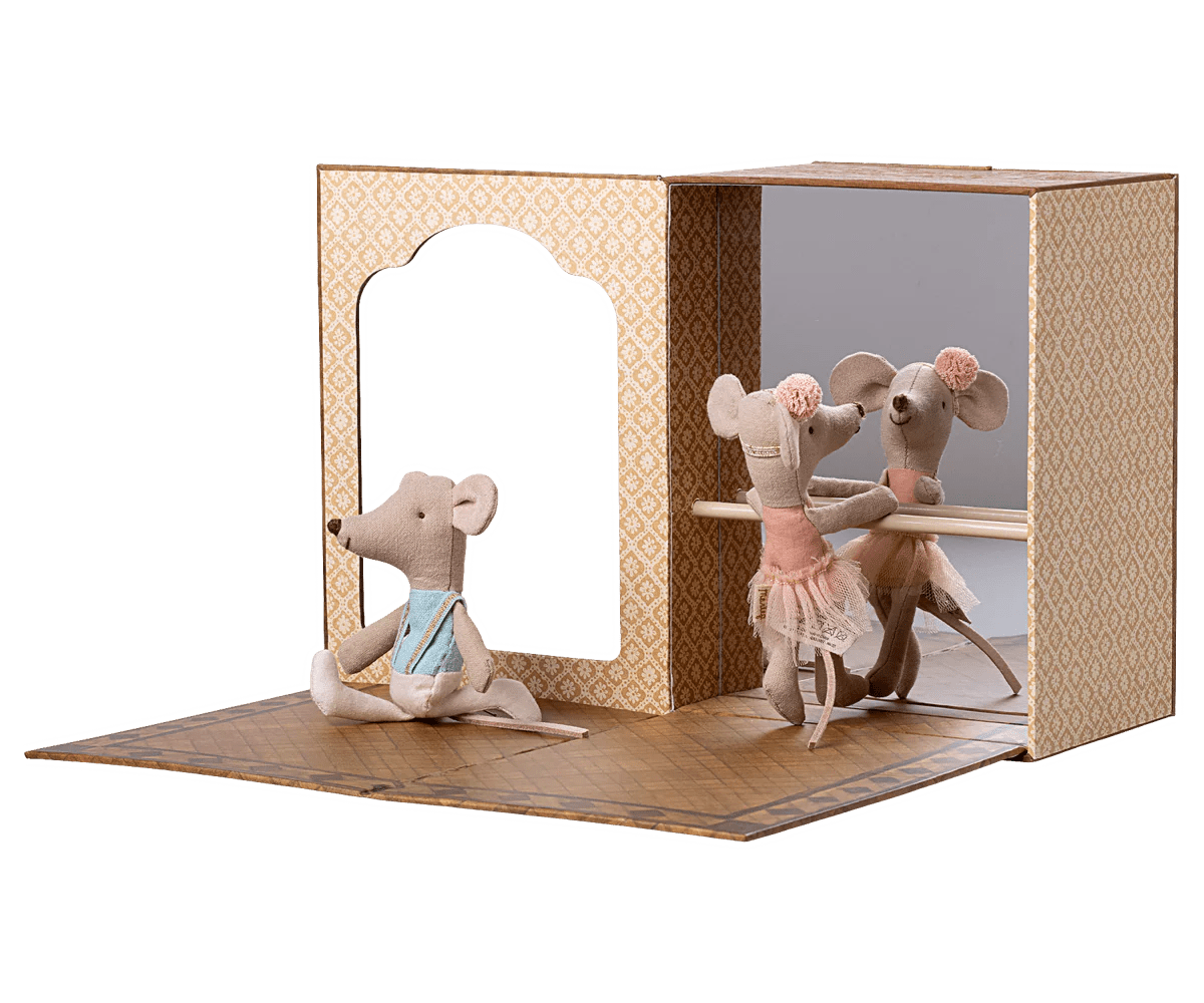 PREORDER - Ballet Mice in Dance Studio, Little Sister and Brother - Maileg Toy sold by Rosebud & Jo