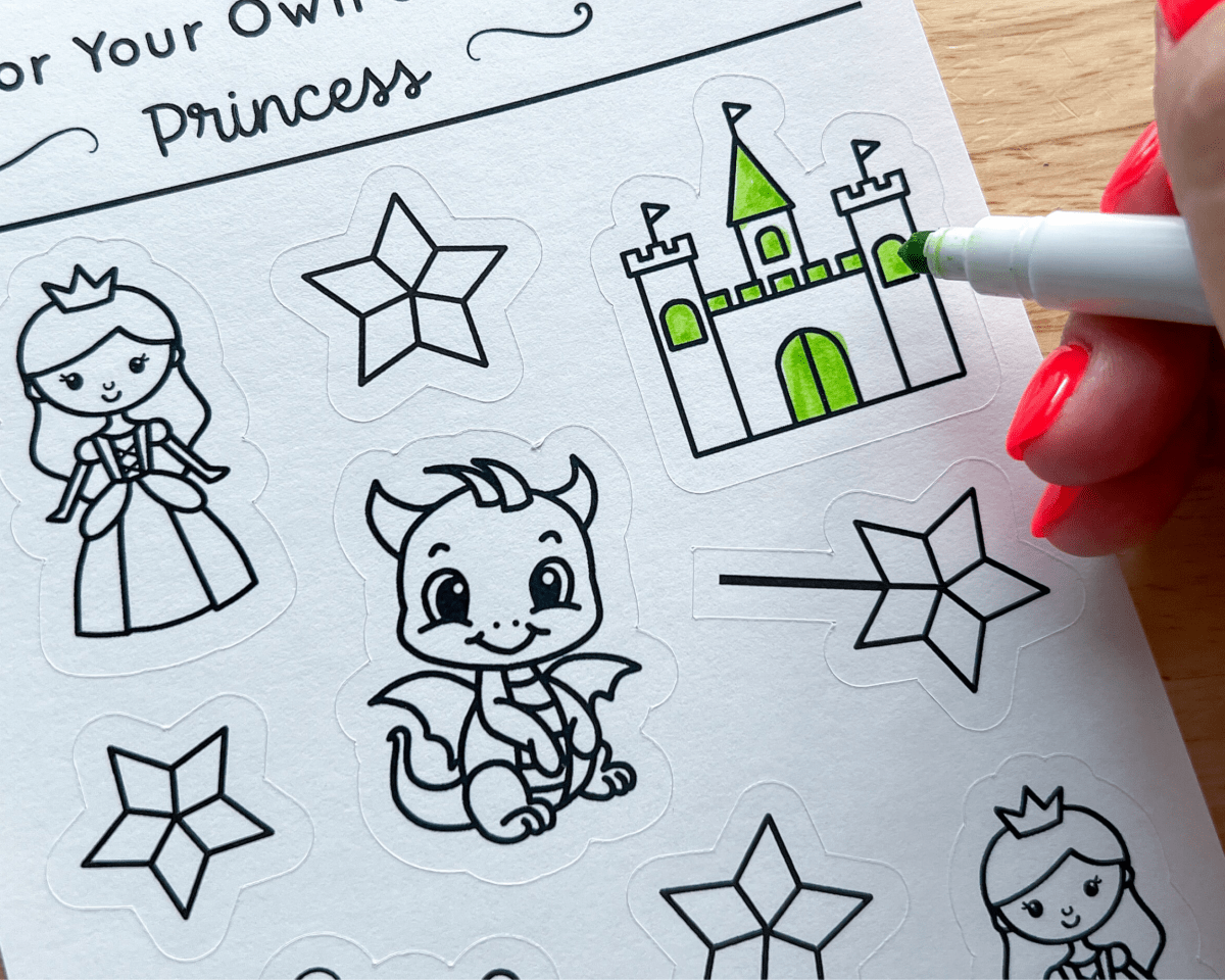 Princess Color Your Own Stickers - Calenlou Crafts Stickers sold by Rosebud & Jo