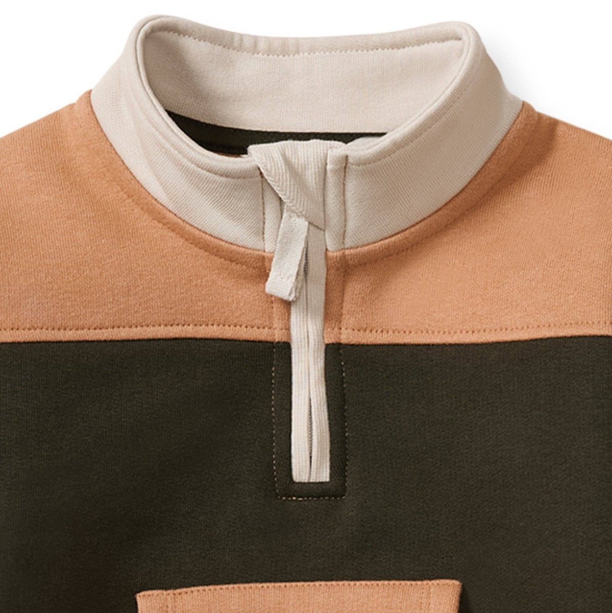 Quarter Zip Boy Collar Sweatshirt Set in Shadow - Burt's Bees Baby Top & Bottom Set sold by Rosebud & Jo