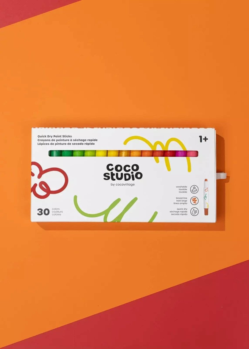 Quick Dry Paint Sticks Set - 30 Colors - Coco Village Art sold by Rosebud & Jo