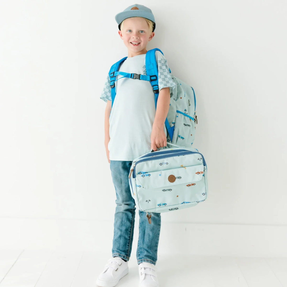 Race Cars Backpack - Brave Little Ones Baby Gear sold by Rosebud & Jo