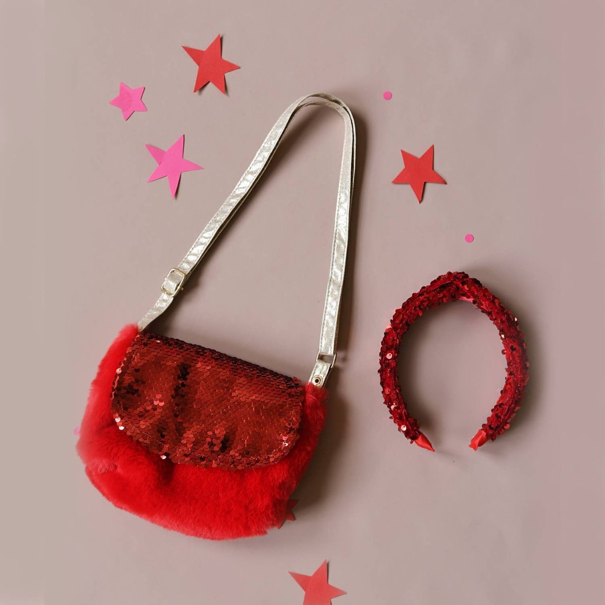 Red Sequin Velvet Headband - Rockahula Kids Hair Accessory sold by Rosebud & Jo