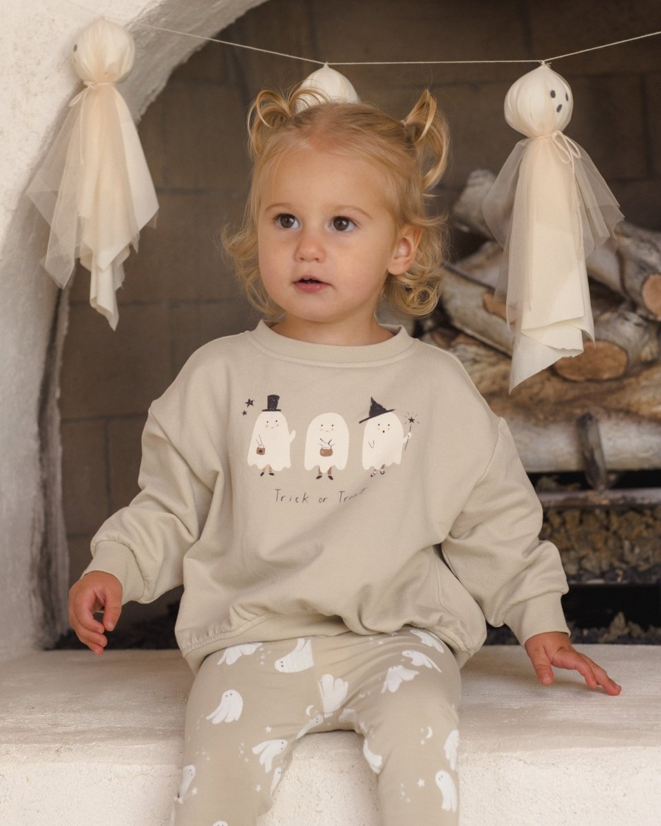 Relaxed Fleece Sweatshirt Trick or Treat - Quincy Mae Tops sold by Rosebud & Jo