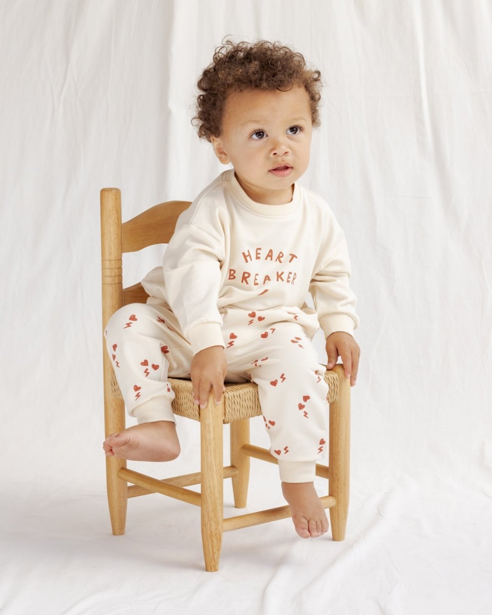 Relaxed Sweatshirt || Heart Breaker - Quincy Mae Baby & Toddler Clothing sold by Rosebud & Jo