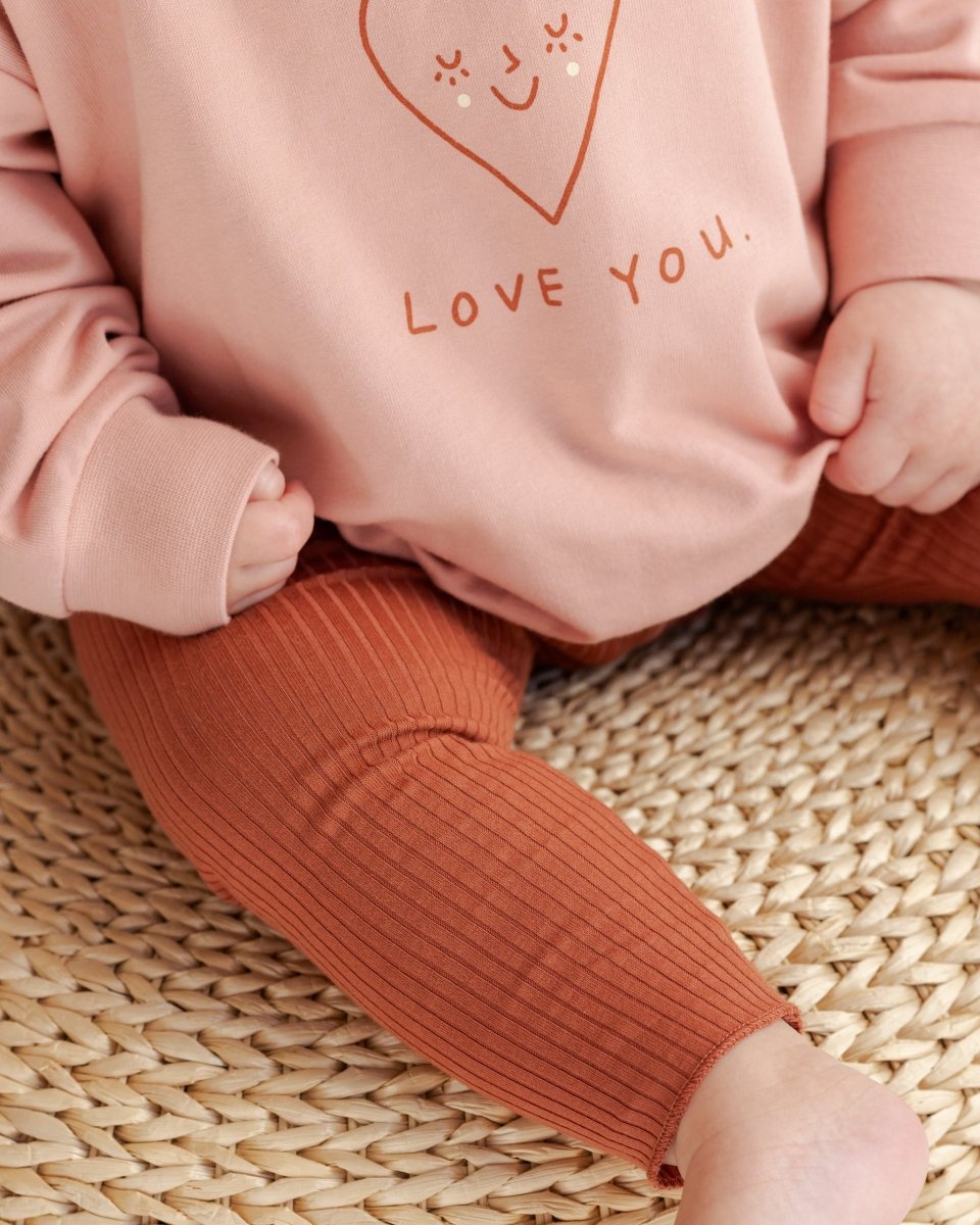 Ribbed Legging || Red - Quincy Mae Baby & Toddler Clothing sold by Rosebud & Jo