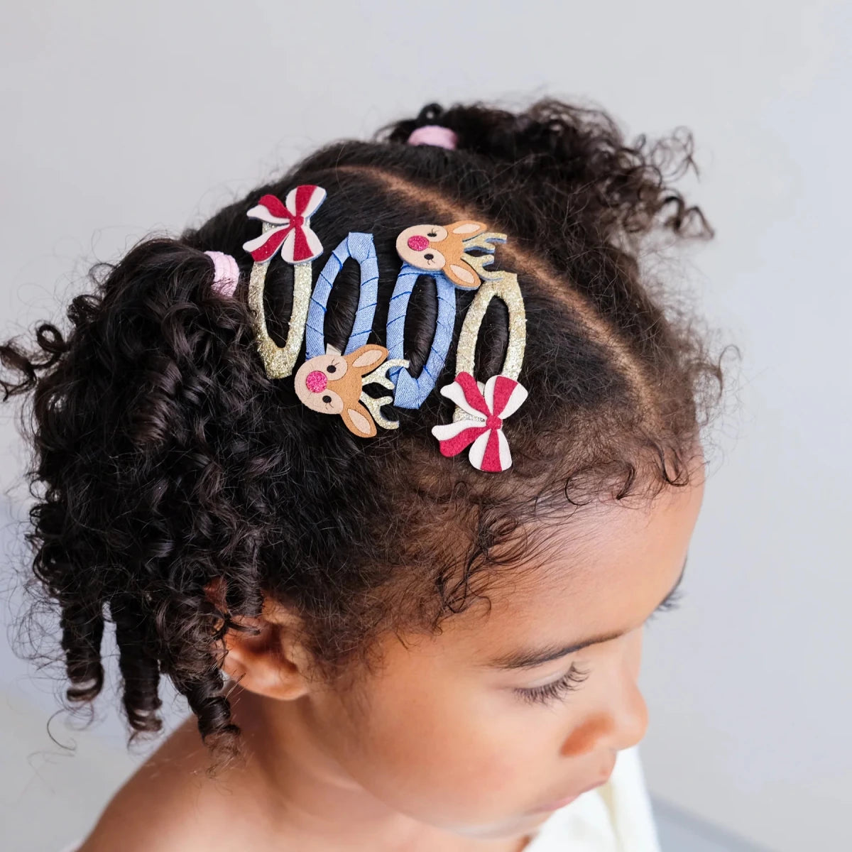 Rudolph and Bow Hair Clips - Mimi & Lula Hair Accessories sold by Rosebud & Jo