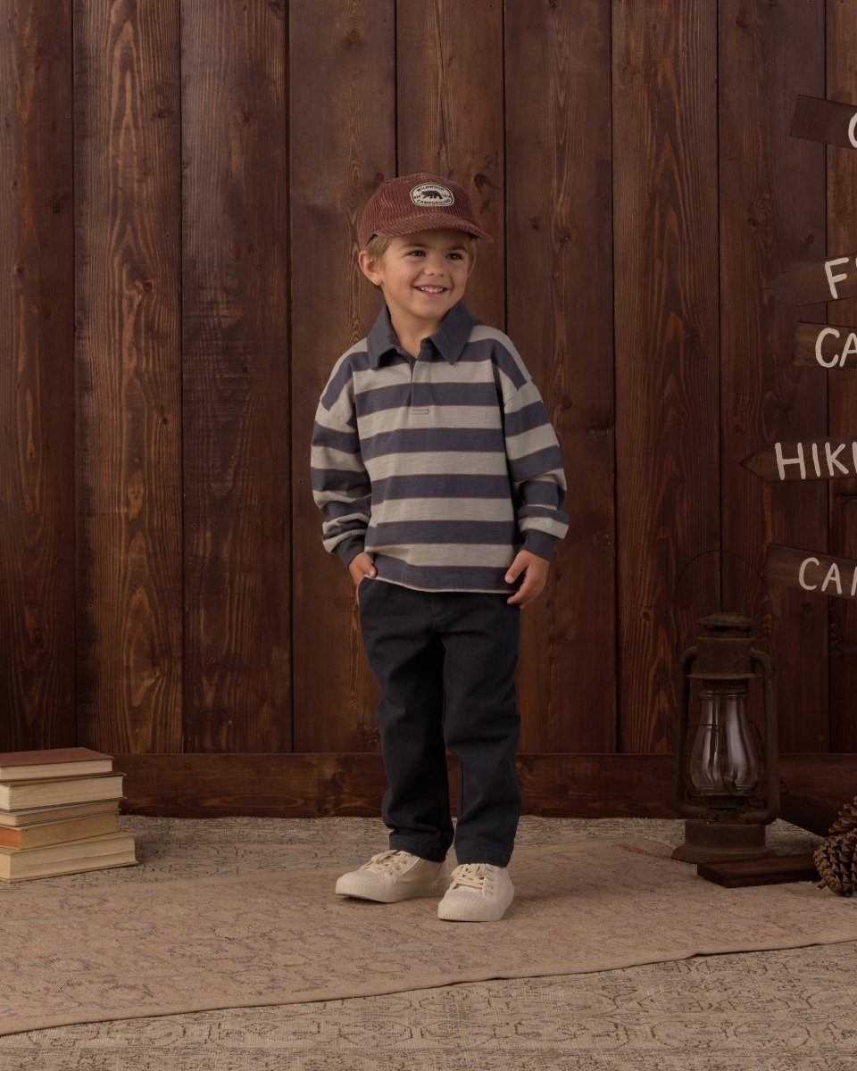 Rugby Polo || Sage Stripe - Rylee + Cru Tops sold by Rosebud & Jo