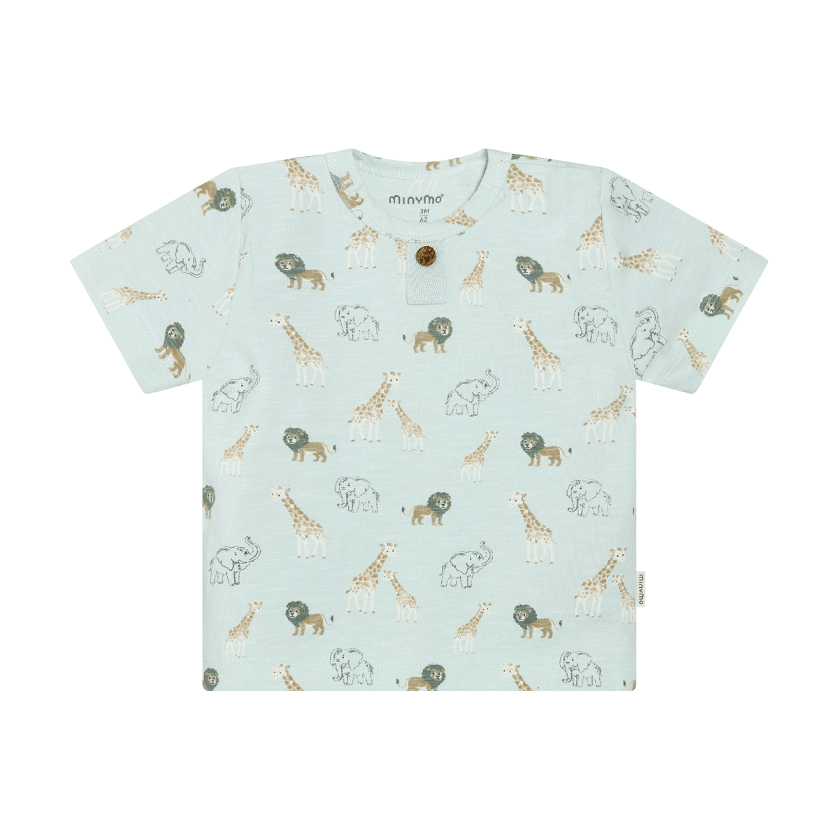 Safari Print T-Shirt with Lions, Elephants and Giraffes - Minymo Tops sold by Rosebud & Jo