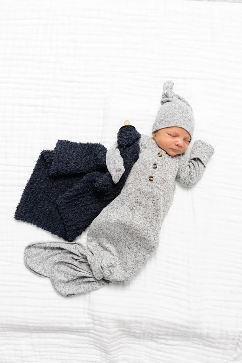 Sam Plush Knit Top Knot Hat - Lou Lou & Company Hats sold by Rosebud & Jo