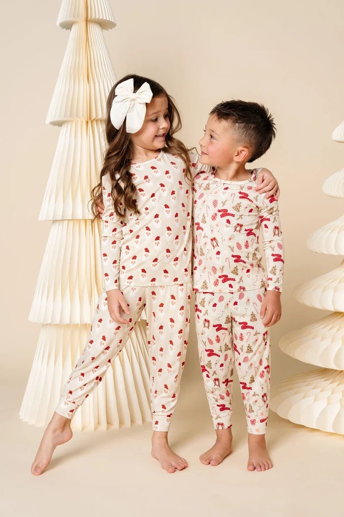 Santa Baby Kids Loungewear Set - Lou Lou & Company Top & Bottom Sets sold by Rosebud & Jo