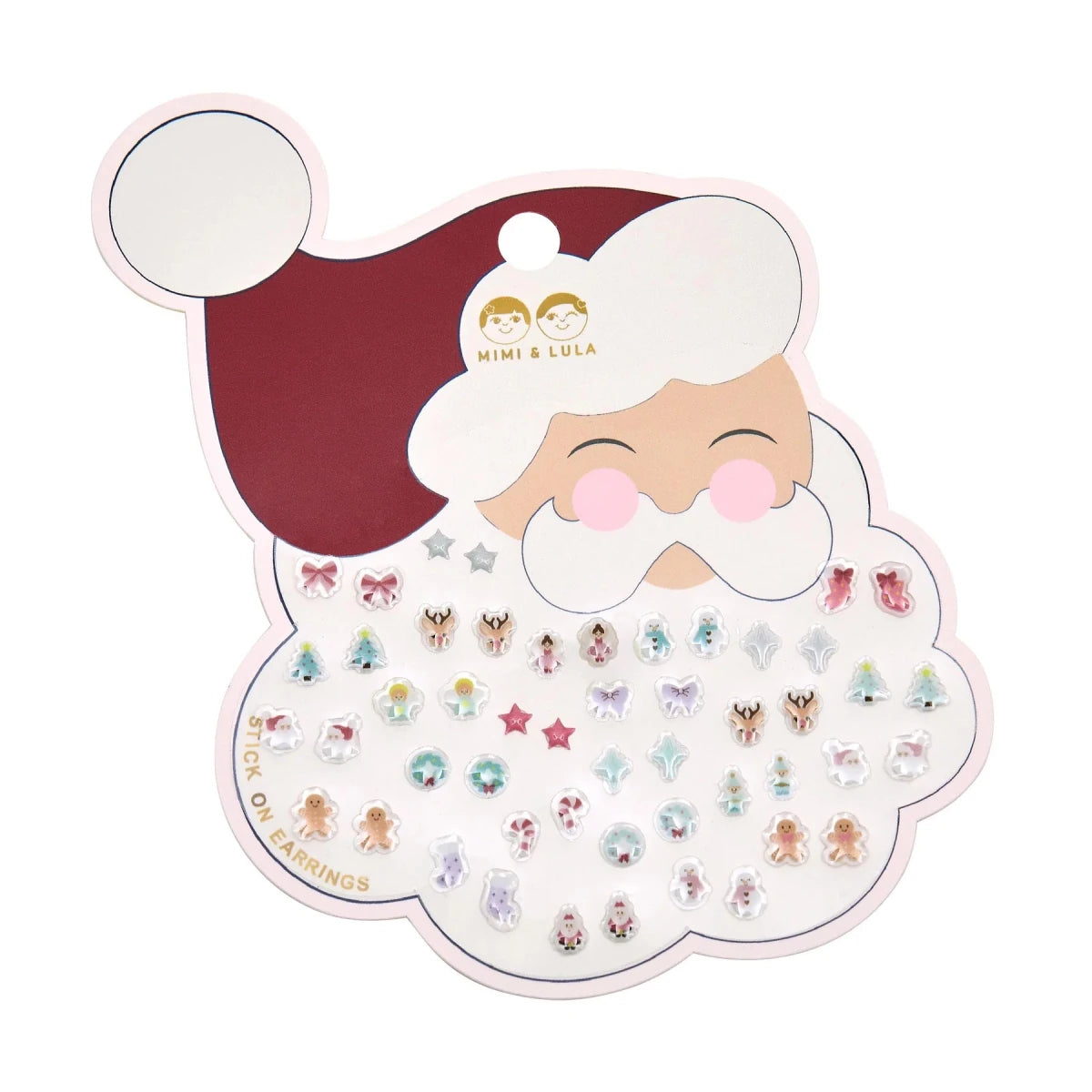 Santa Stick on Earrings - Mimi & Lula Jewelry sold by Rosebud & Jo