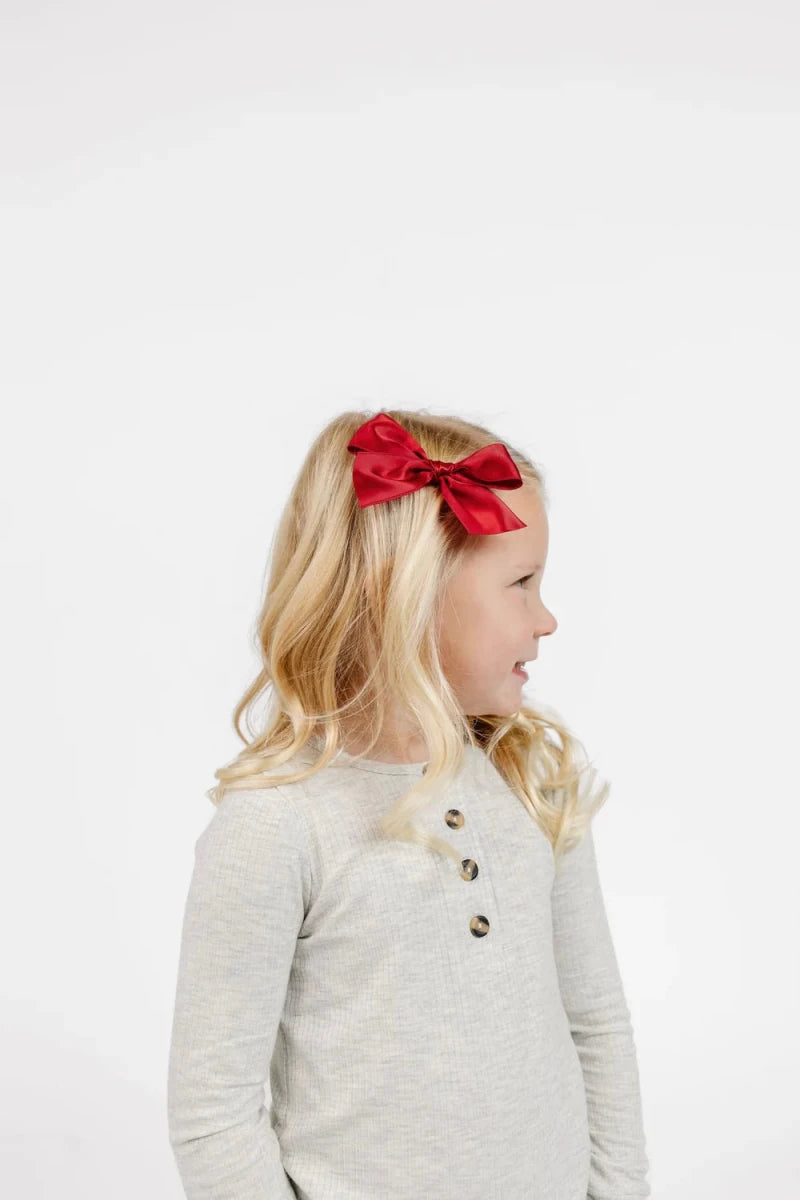 Satin Bow Small Cherry Alligator Clip - Lou Lou & Company Hair Accessories sold by Rosebud & Jo