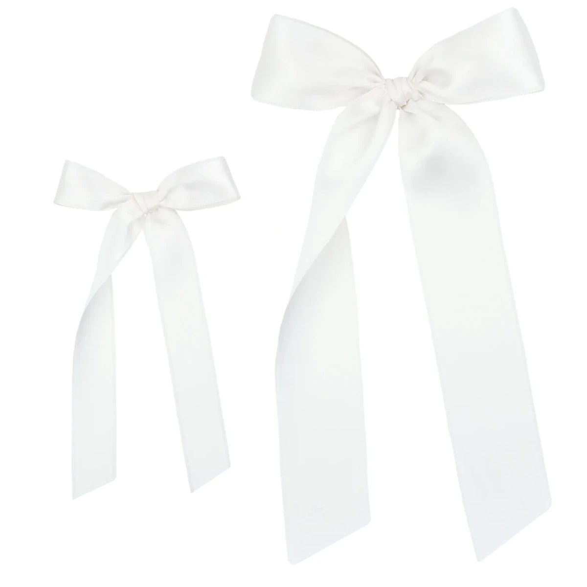Satin Bow - Small White Sash Clip - Lou Lou & Company Hair Accessories sold by Rosebud & Jo