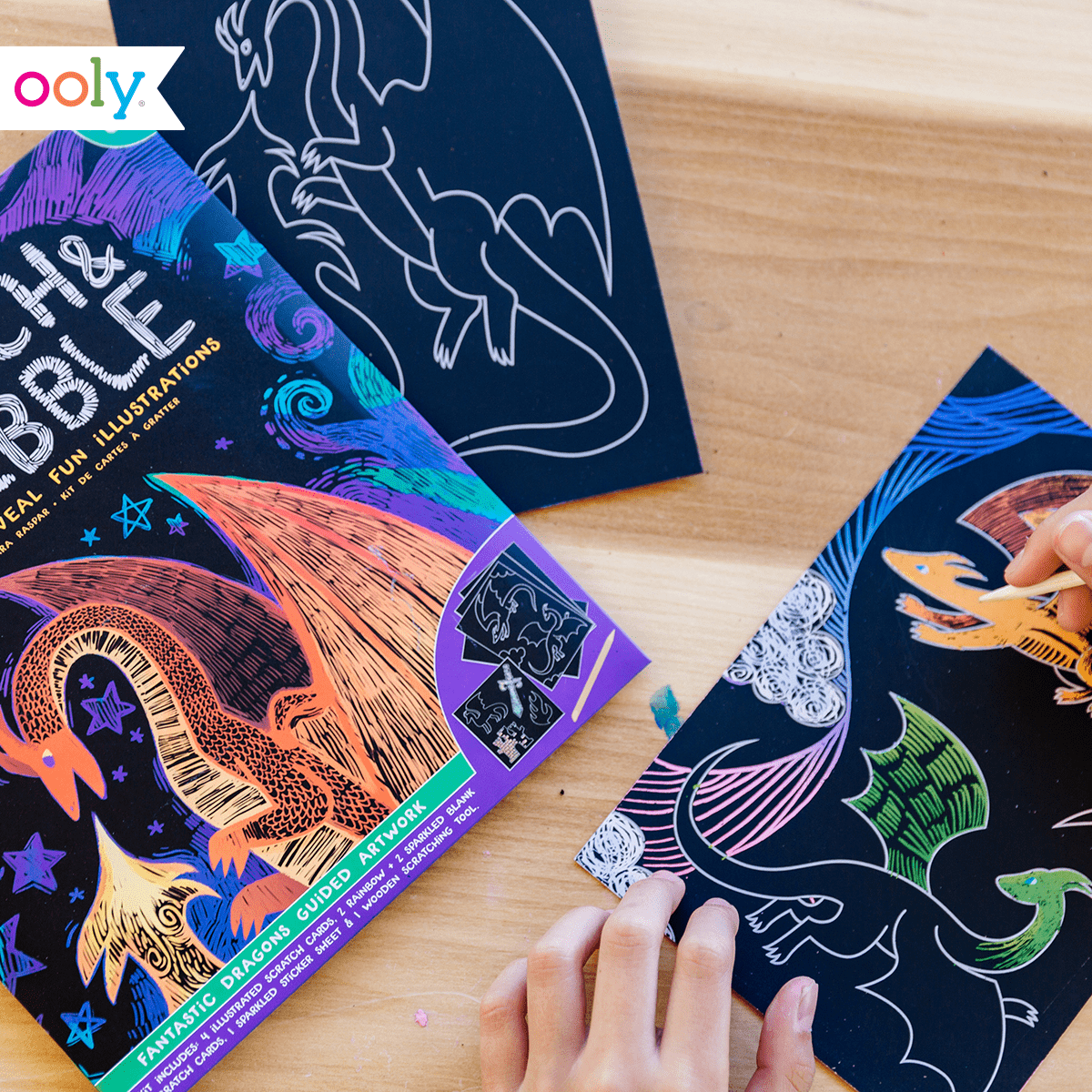 Scratch & Scribble - Fantastic Dragons - OOLY Art sold by Rosebud & Jo