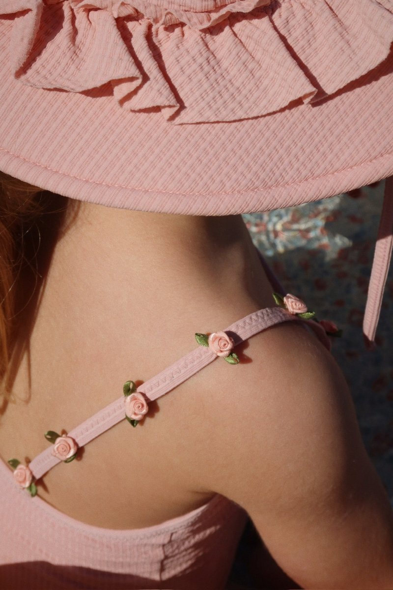 Seersucker Swimsuit with Rose Details - Konges Sløjd A/S Baby & Toddler Clothing sold by Rosebud & Jo