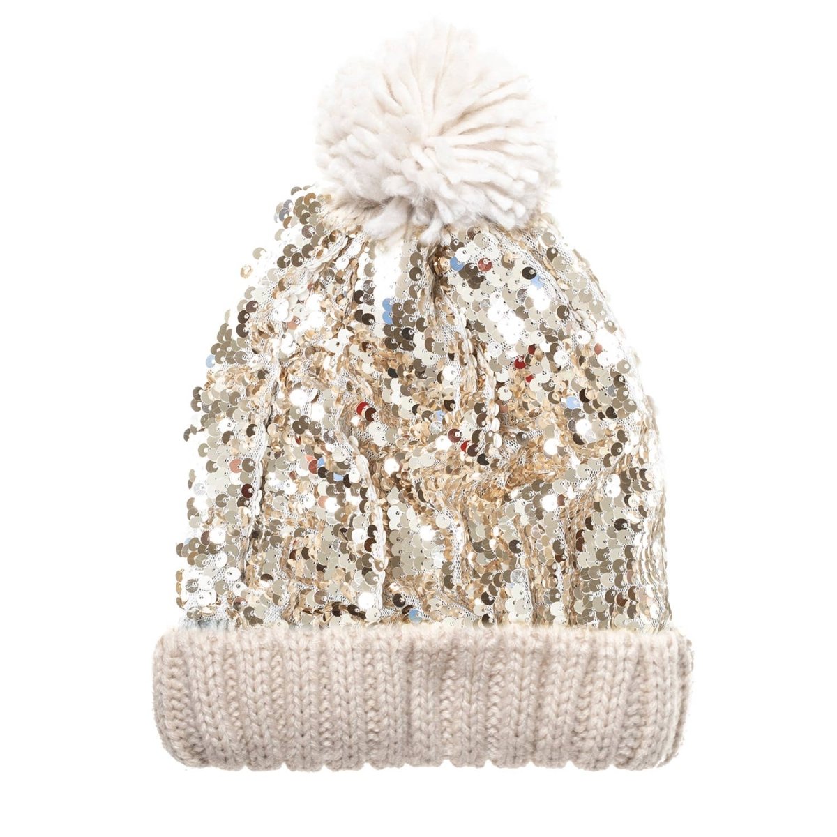 Sequin Knitted Winter Hat with Pom Pom - Rockahula Kids US Hat sold by Rosebud & Jo